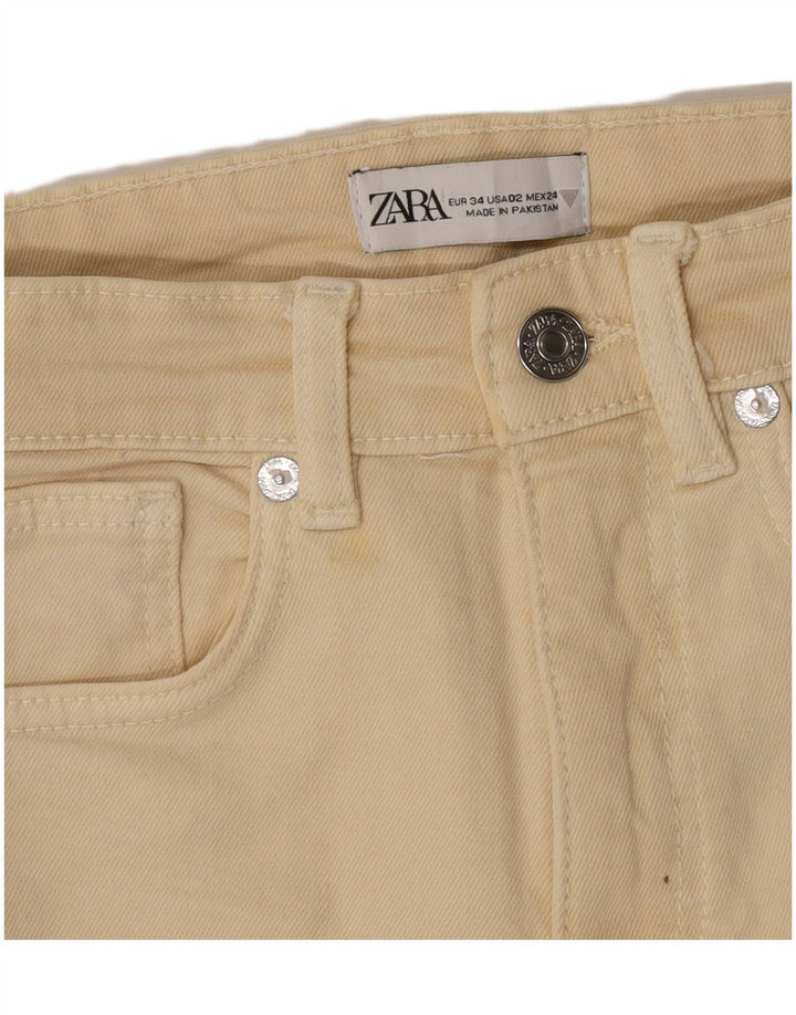 Zara Damen Bootcut Jeans EU 34 2XS W24 L24 Beige