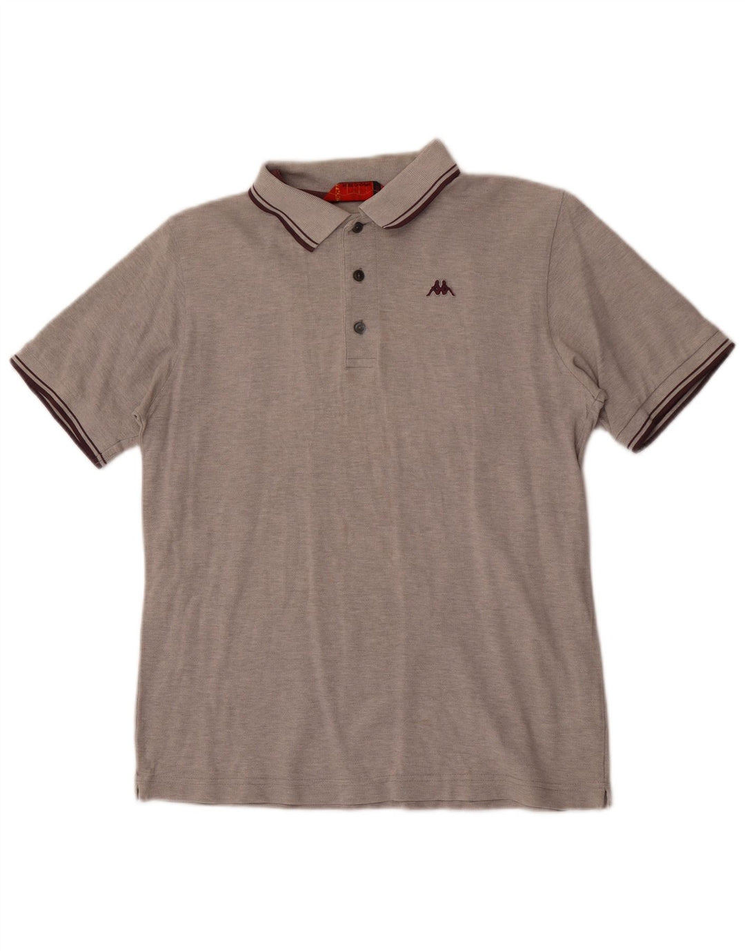 Kappa Herren-Poloshirt, klein, grau gefleckte Baumwolle