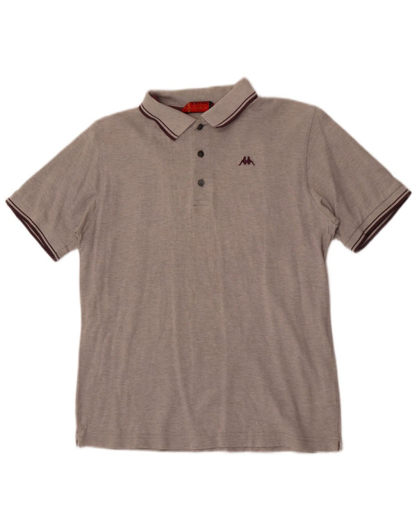 Kappa Herren-Poloshirt, klein, grau gefleckte Baumwolle