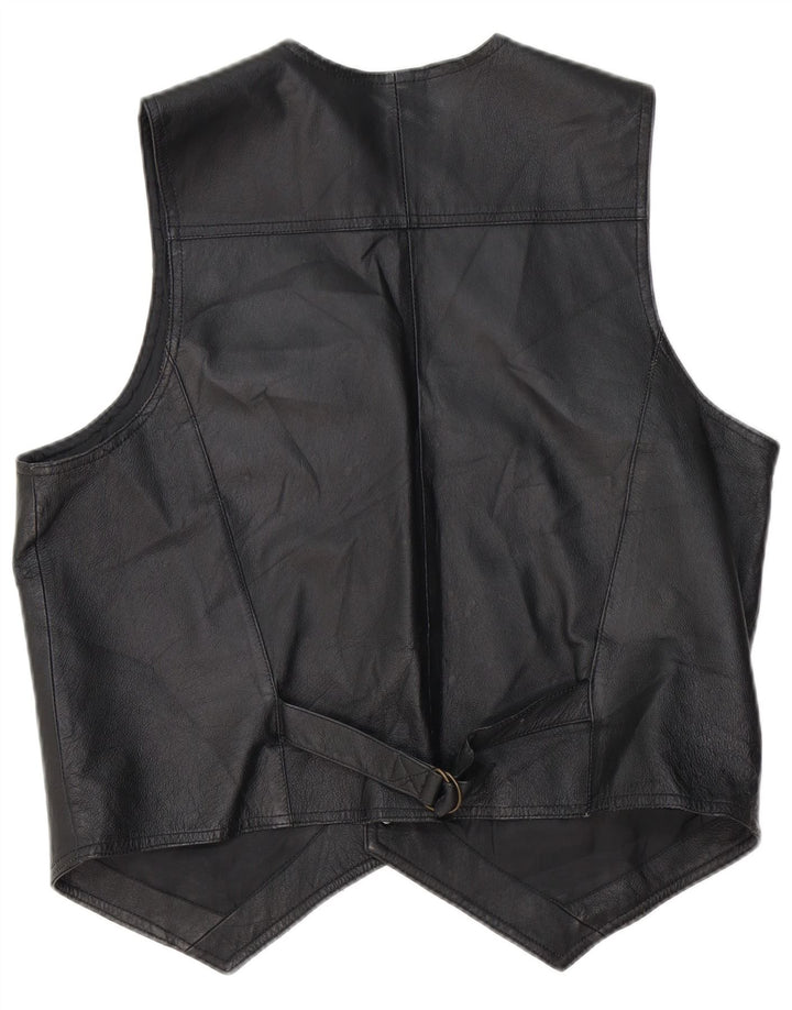 John F. Gee Herren Lederweste Mittelschwarzes Leder