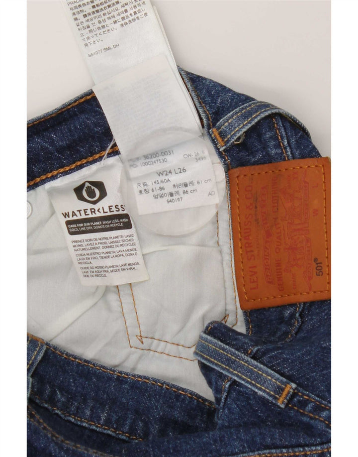 Levi's Damen 501 Straight Jeans W24 L26 Blaue Baumwolle