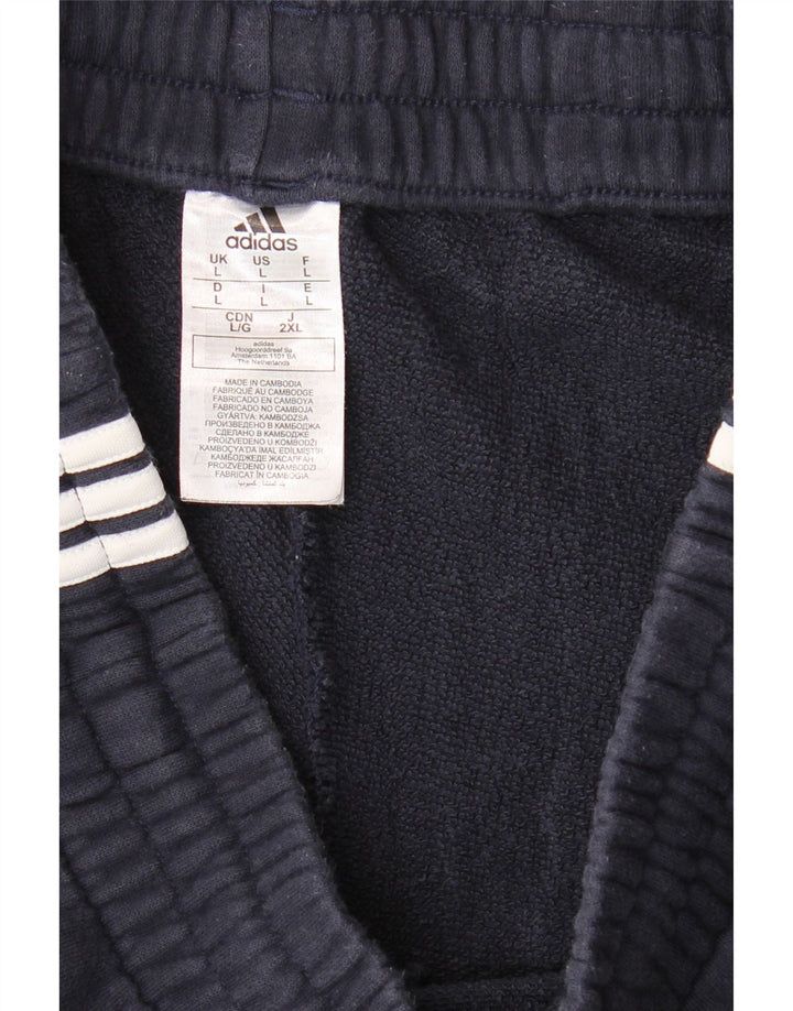ADIDAS Mens Sport Shorts Large Navy Blue Cotton Vintage Adidas and Second-Hand Adidas from Messina Hembry 