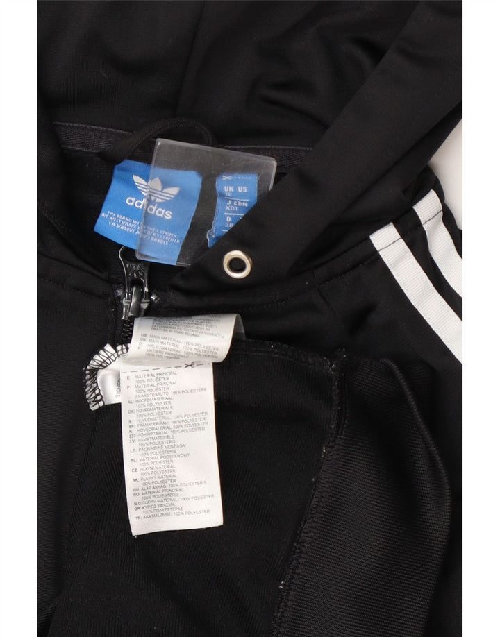 Adidas Damen Graphic Zip Hoodie Pullover UK 12 Medium Schwarz Polyester