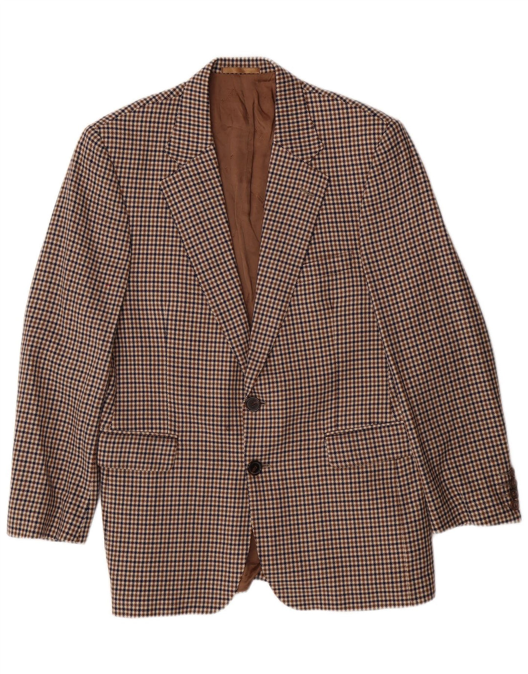 AQUASCUTUM Herren-Blazer, Blazer, Jacke, UK 40, groß, brauner Hahnentritt-Klassiker