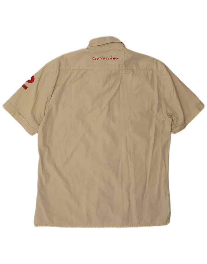North Sails Herren Graphic Kurzarmhemd XL Beige Baumwolle