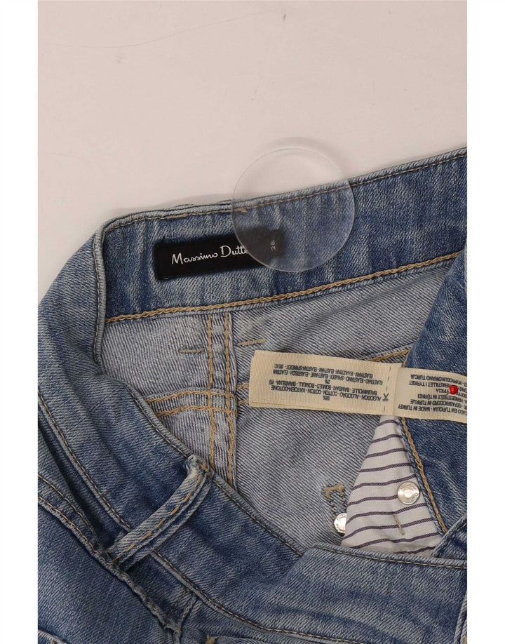 Massimo Dutti Damen Slim Jeans W26 L32 Blaue Baumwolle