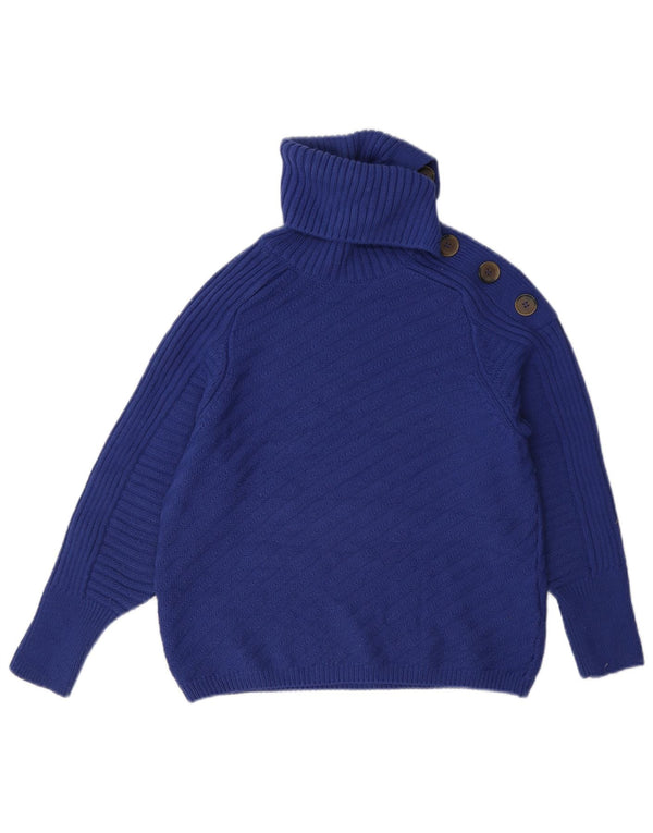 Marks & Spencer Rollkragenpullover für Damen, Gr. 10, Small, Blau, Acryl