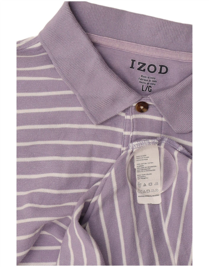 Izod Herren-Poloshirt, groß, lila, gestreift, Baumwolle
