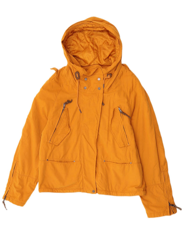 Zara Womens Hooded Loose Fit Windjacke UK 6 XS Gelb Polyester