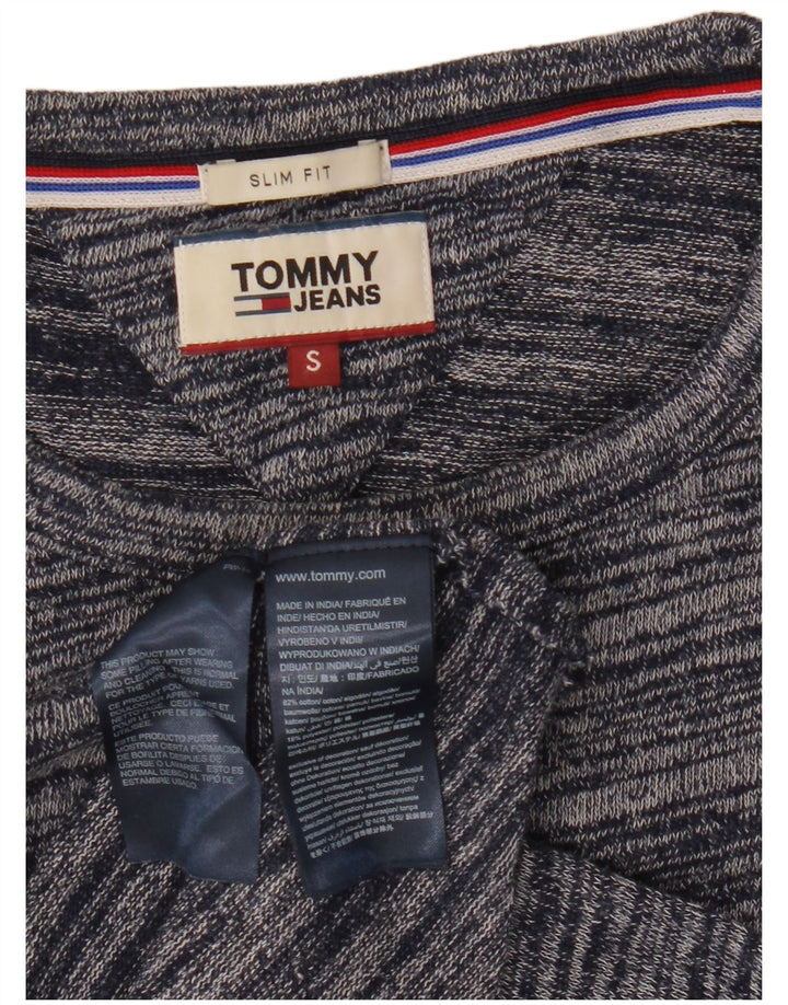 Tommy Hilfiger Herren-Pullover mit Rundhalsausschnitt, klein, marineblau, Nadelstreifen