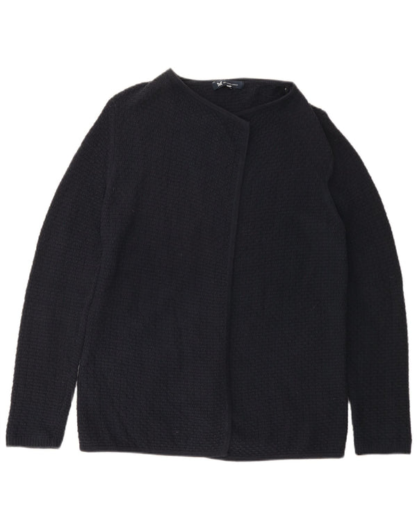 Crew Clothing Offener Damen-Cardigan-Pullover UK 14 Mittelmarineblaue Baumwolle