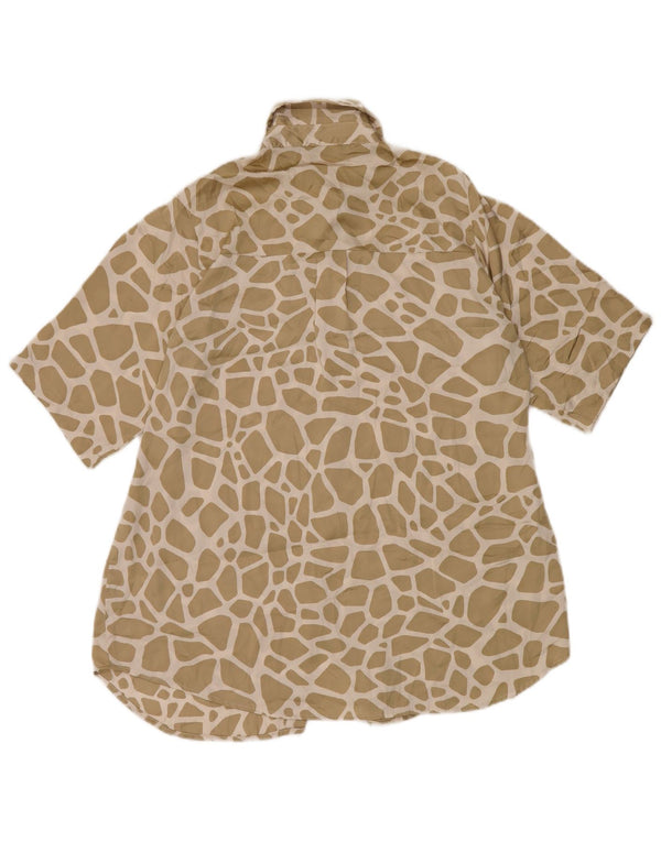 Kurzärmliges Damen-Hemdkleid von Zara, Größe 44, Mittelbeige mit Tiermuster