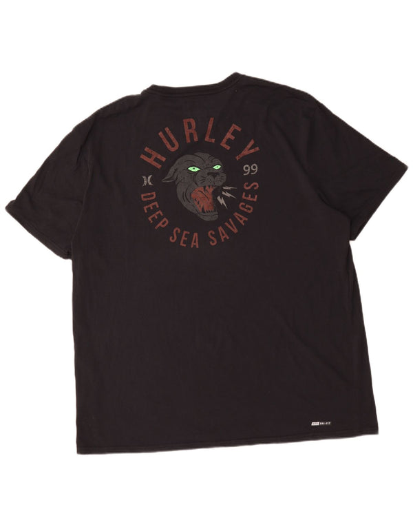 Hurley Herren Premium Fit Graphic T-Shirt Top 2XL Schwarz Baumwolle