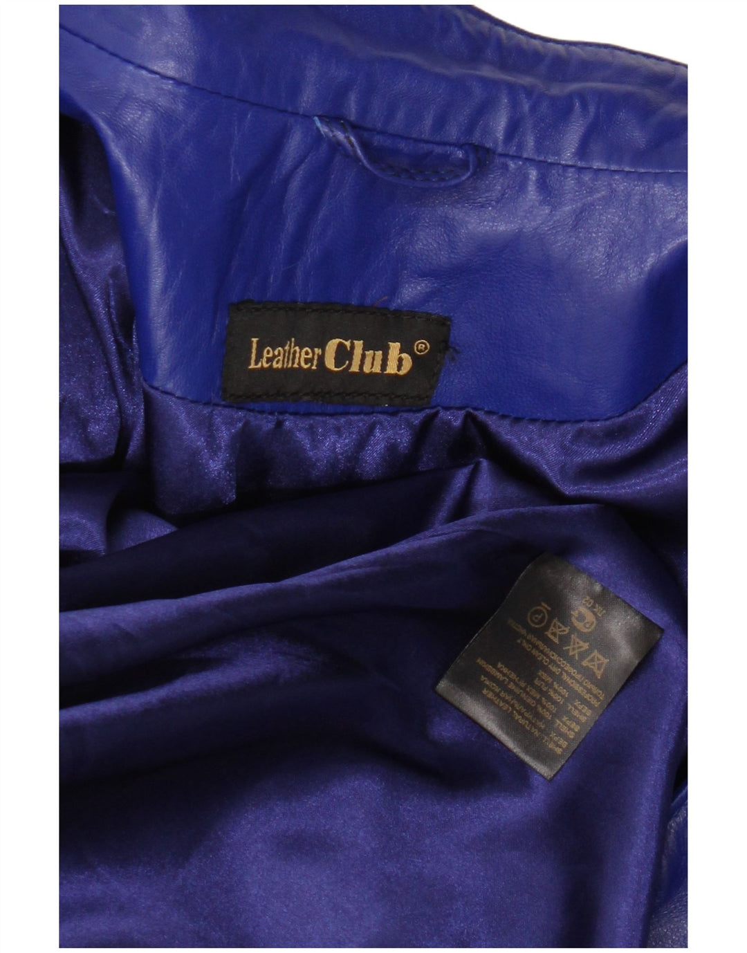 Vintage Damen Lederjacke UK 14 Mittelblaues Leder