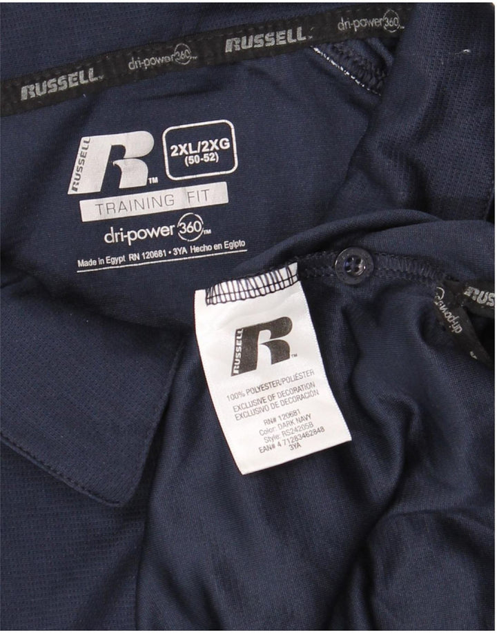 RUSSELL ATHLETIC Herren-Poloshirt UK 50/52 2XL Marineblau Polyester