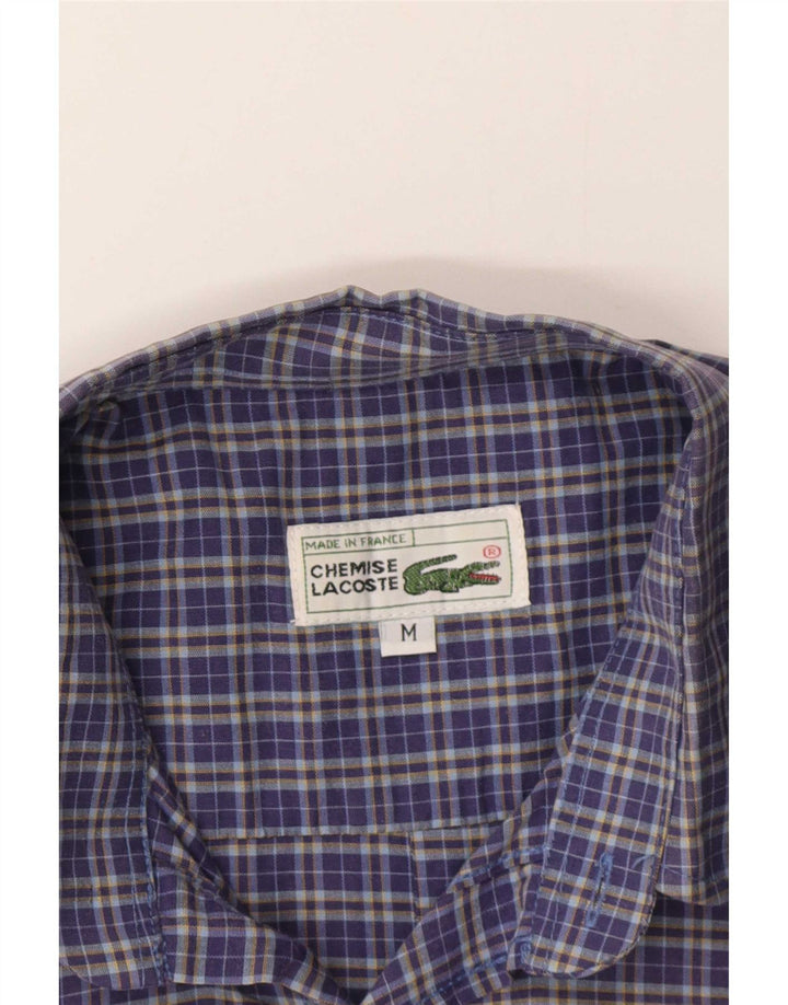 Lacoste Herren-Kurzarmhemd, mittelgroß, marineblau kariert