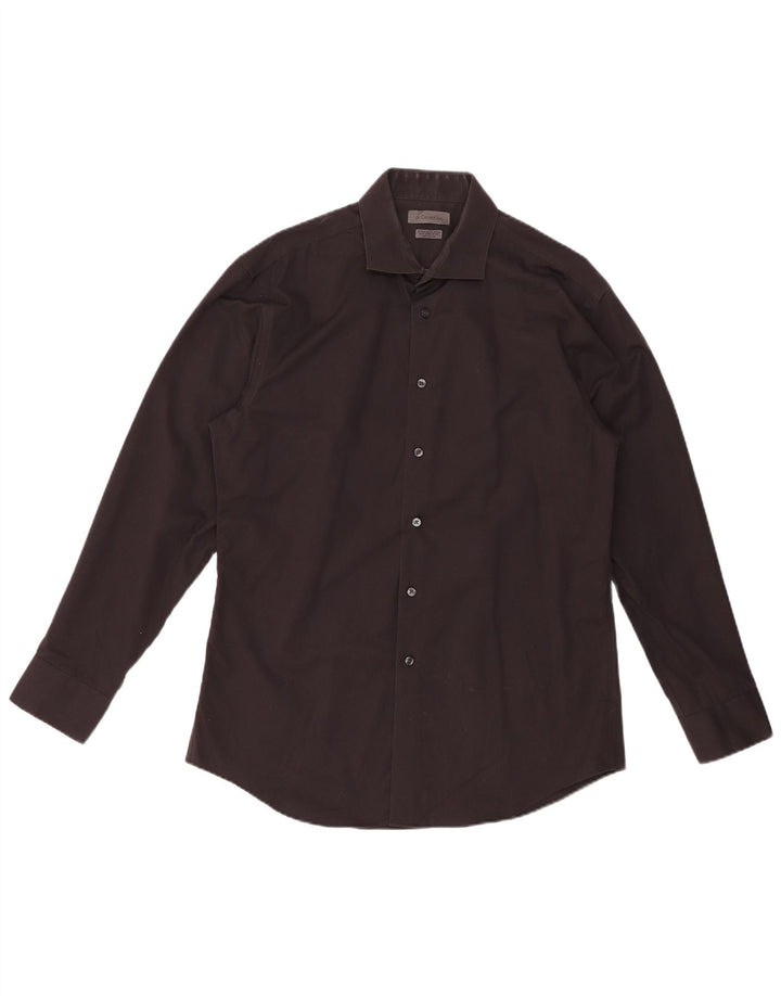 CALVIN KLEIN Herren Extra Slim Fit Hemd Größe 16 Large Schwarz