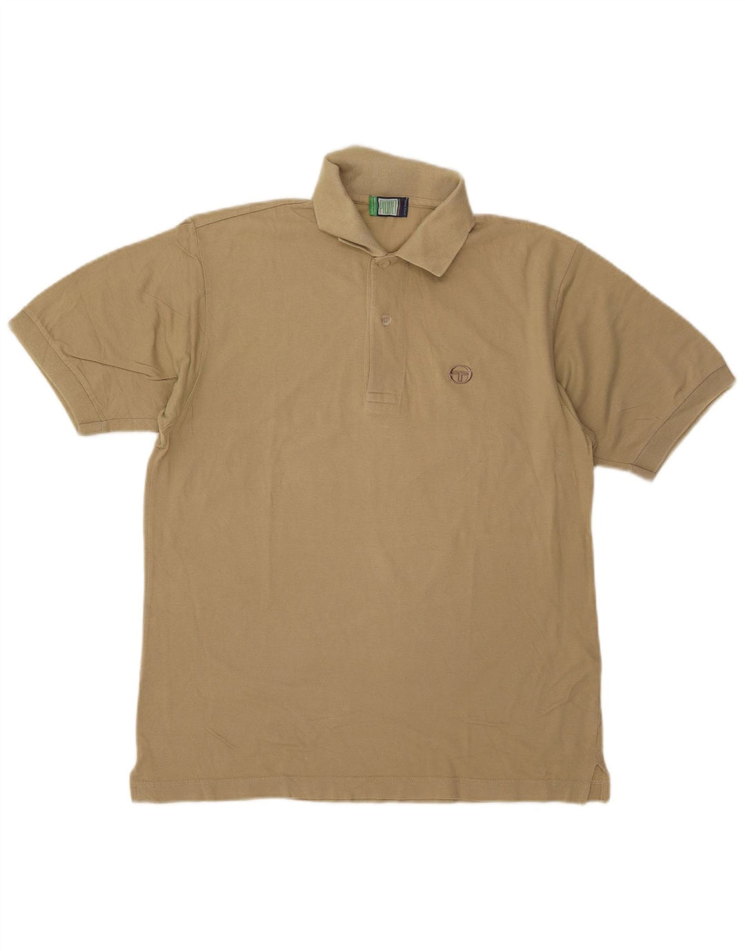 Sergio Tacchini Herren Poloshirt IT 46 Small Beige Baumwolle