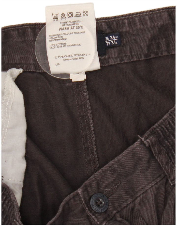 Marks & Spencer Herren Blue Harbor Pegged Chinohose W34 L31 Marineblau