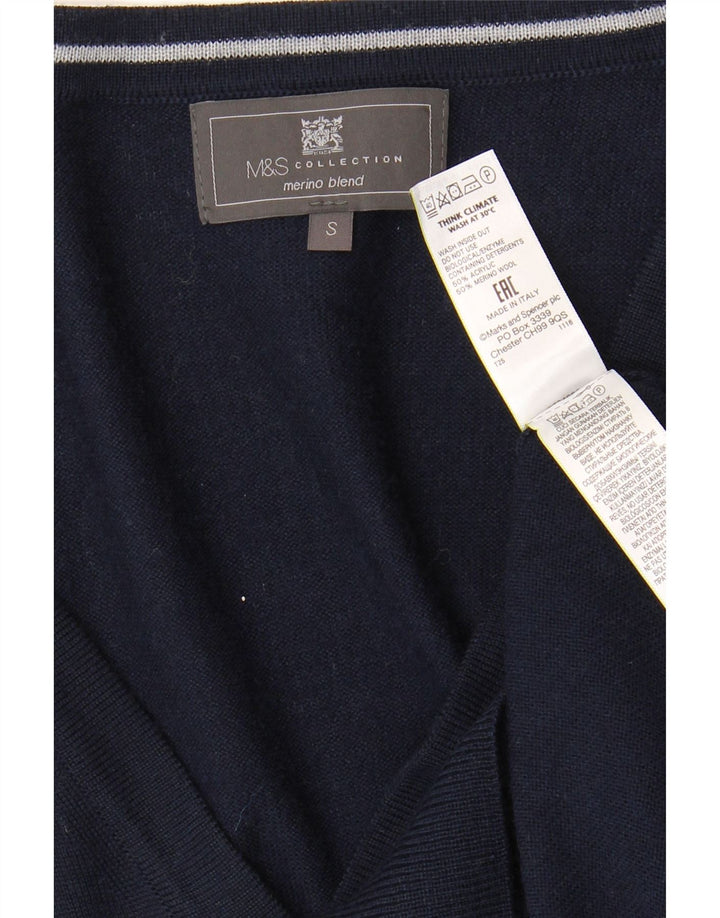 Marks & Spencer Herren-Strickjacke, klein, marineblau, Acryl