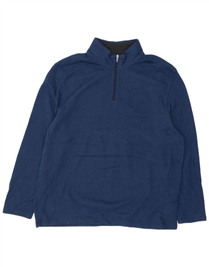 IZOD Herren-Sweatshirt mit Reißverschluss am Hals, 2XL, marineblau meliertes Polyester