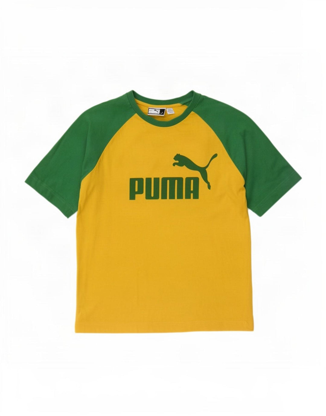 Puma Herren-T-Shirt mit Grafik, Größe S, Gelb, Farbblock
