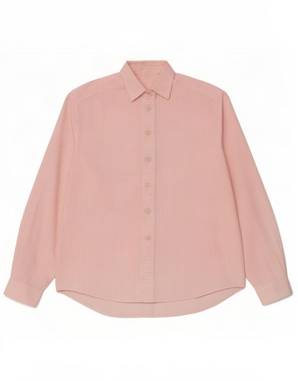 Vintage Damen Shirt UK 18 XL Rosa Nadelstreifen Baumwolle
