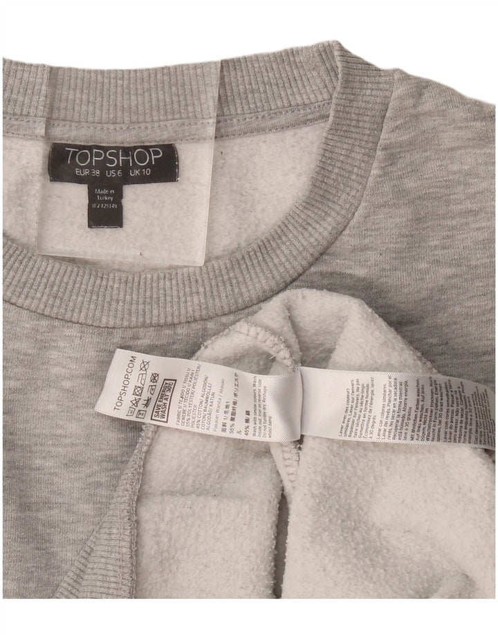 Topshop Damen-Sweatshirt in Übergröße, Gr. 10, Größe S, Grau, Polyester