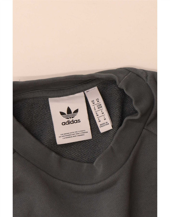 Adidas Herren Grafik-Sweatshirt-Pullover aus mittelgrauer Baumwolle