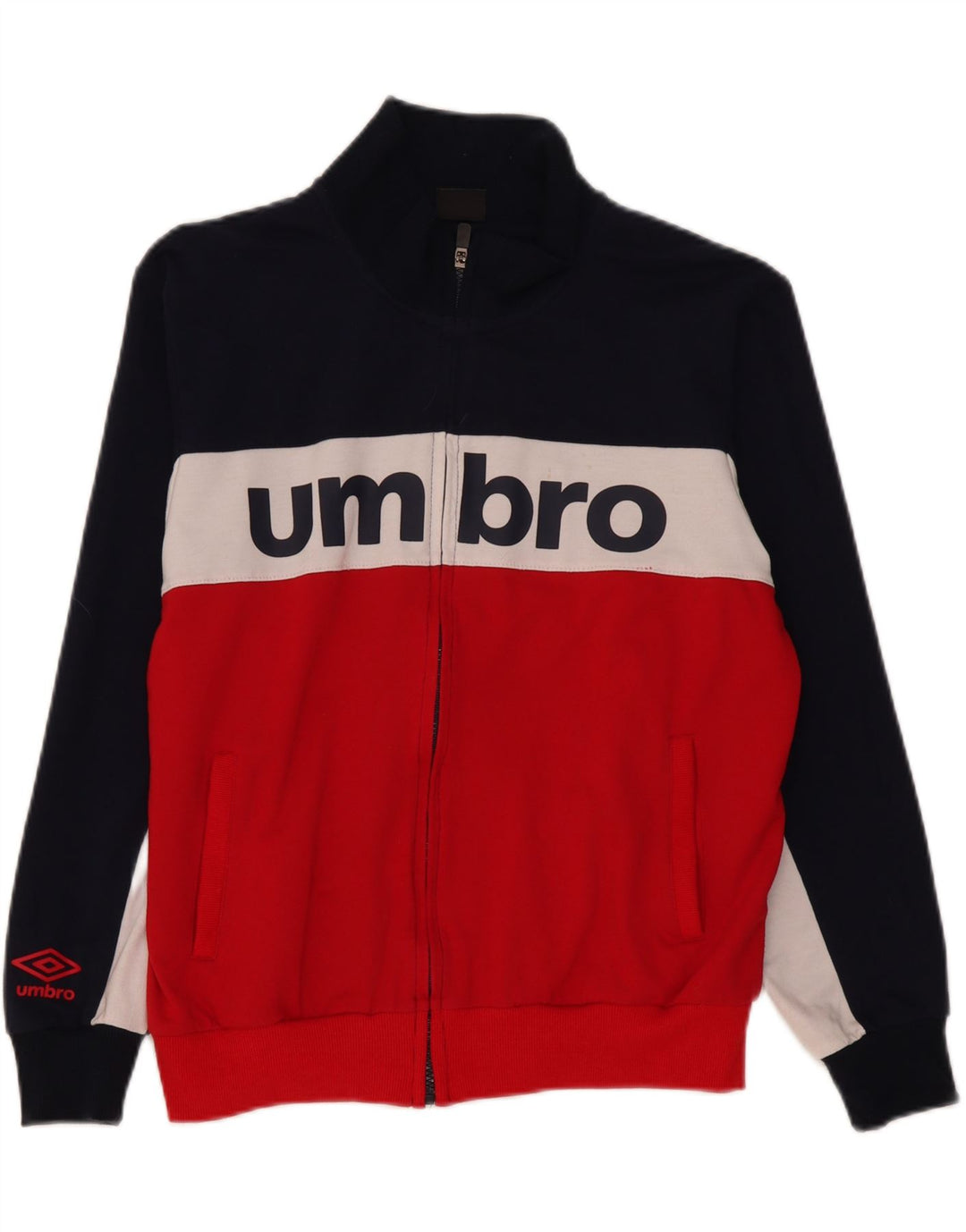 Umbro Herren-Trainingsanzug-Oberteil mit Grafik, mittlere marineblaue Farbblock-Baumwolle