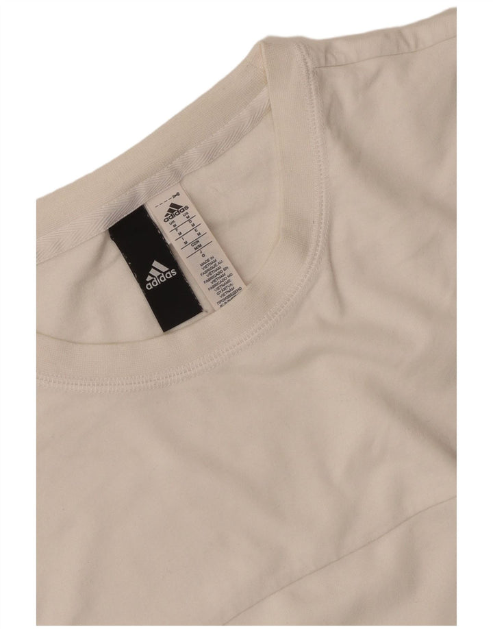 Adidas Herren T-Shirt Top Mittelweiß Colourblock Baumwolle