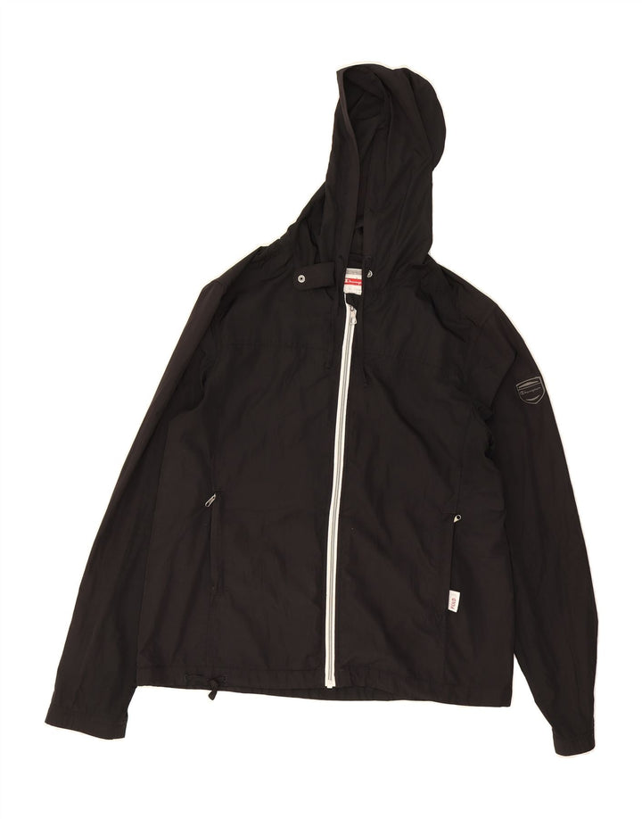 CHAMPION Womens Hooded Rain Jacket UK 18 XL Black Polyester Vintage Champion and Second-Hand Champion from Messina Hembry 