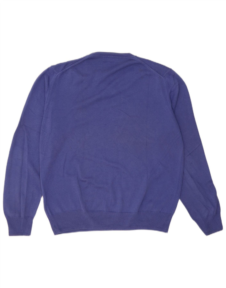 Zara Herren-Pullover mit V-Ausschnitt, Größe L, Blau