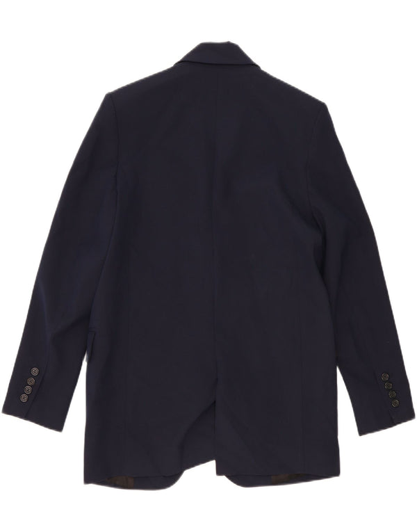 Zara Damen 2-Knopf-Übergröße-Blazerjacke UK 6 XS Marineblaue Viskose