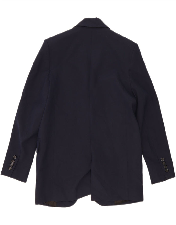 Zara Damen 2-Knopf-Übergröße-Blazerjacke UK 6 XS Marineblaue Viskose