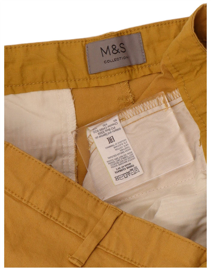 Marks & Spencer Herren-Chinoshorts W36, Größe L, Gelb, Baumwolle