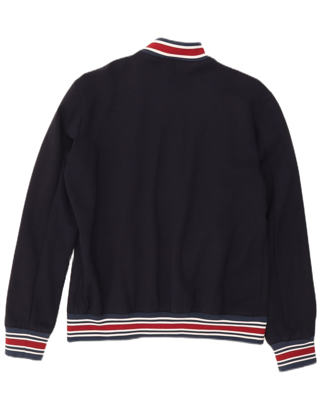 Zara Herren Bomberjacke UK 40 Große marineblau gestreifte Viskose