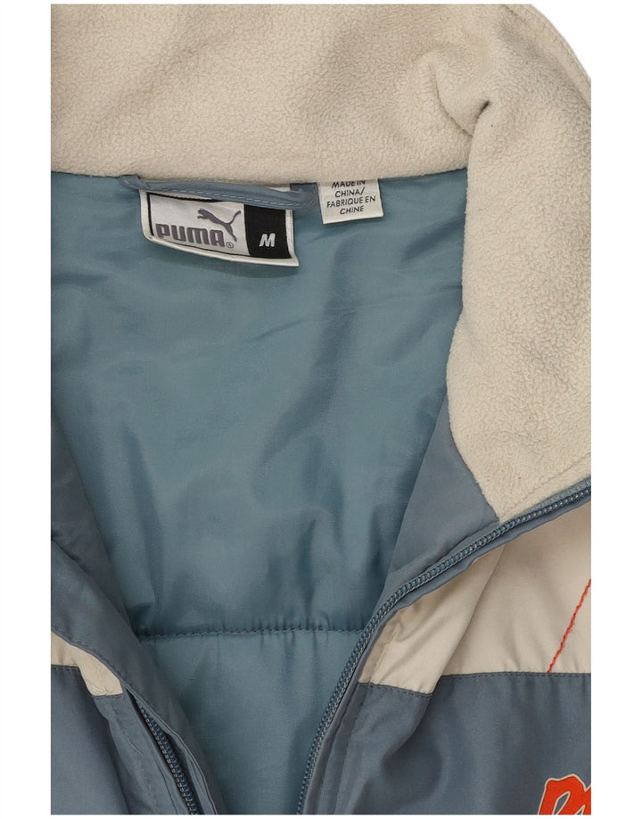 Puma Herren Wattierte Jacke UK 38 Mittelblau Farbblock