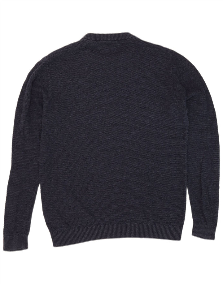 Jack & Jones Herren-Pullover mit Rundhalsausschnitt, mittelmarineblaue Baumwolle