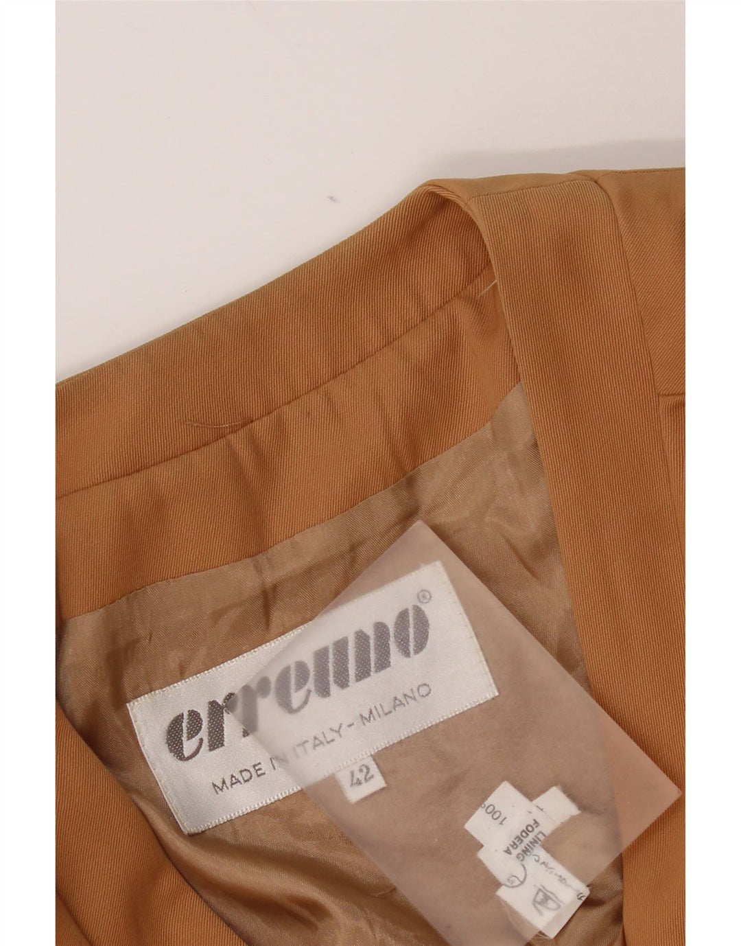 Vintage Damen 3 Knopf 3/4 Ärmel Blazer Jacke IT 42 Mittelbraun Rayon