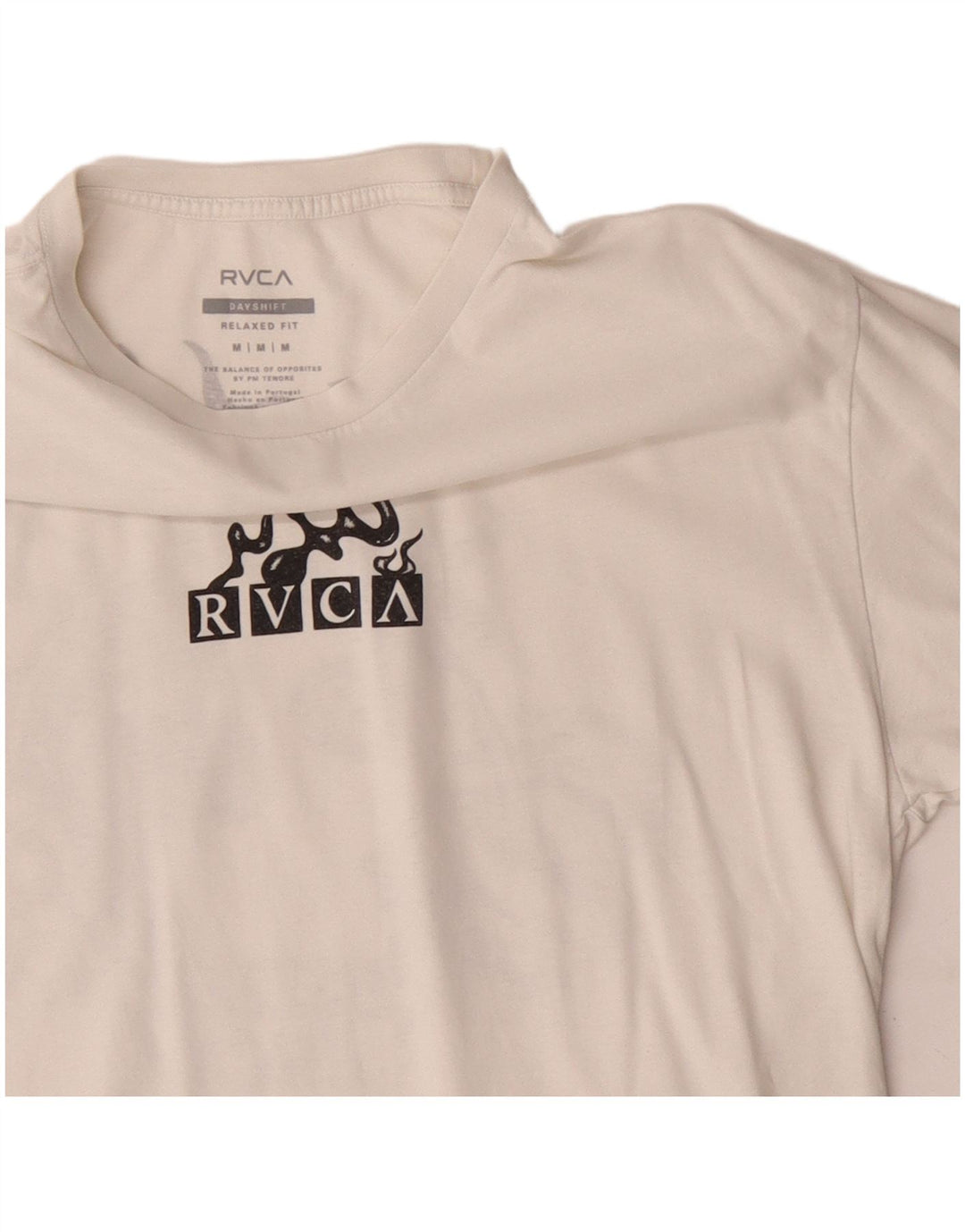 RVCA Herren-T-Shirt mit entspannter Passform, grafisches Oberteil, mittlere, cremefarbene Baumwolle