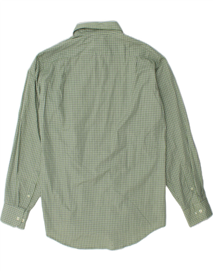 IZOD Mens Flannel Shirt Medium Green Check Cotton Vintage Izod and Second-Hand Izod from Messina Hembry 