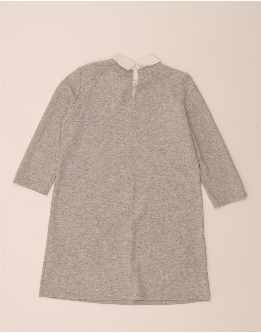 ZARA Womens 3/4 Sleeve Basic Dress UK 10 Small Grey Cotton Vintage Zara and Second-Hand Zara from Messina Hembry 