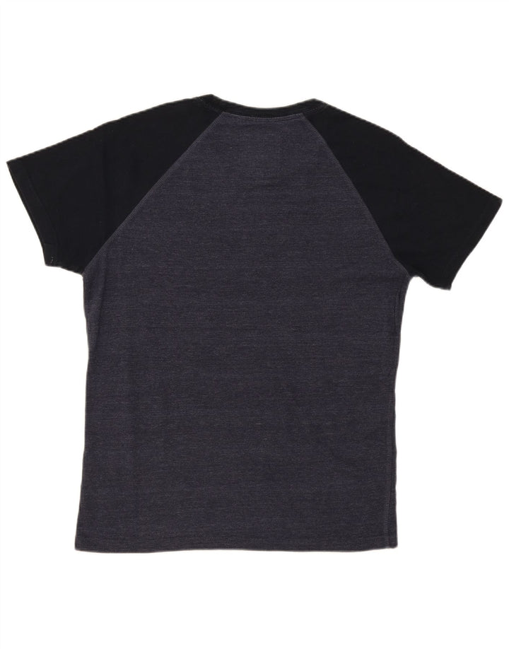 Superdry Herren Grafik-T-Shirt-Oberteil, groß, graue Farbblock-Baumwolle