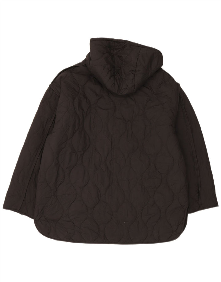 Übergroße Steppjacke mit Kapuze von Zara für Damen, Gr. 10, Größe S, Schwarz, Polyester