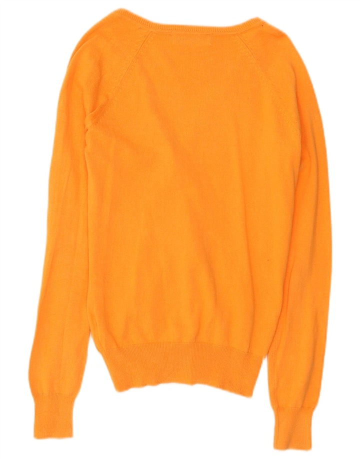 Zara Damen-Cardigan-Pullover UK 10 Small Orange Baumwolle