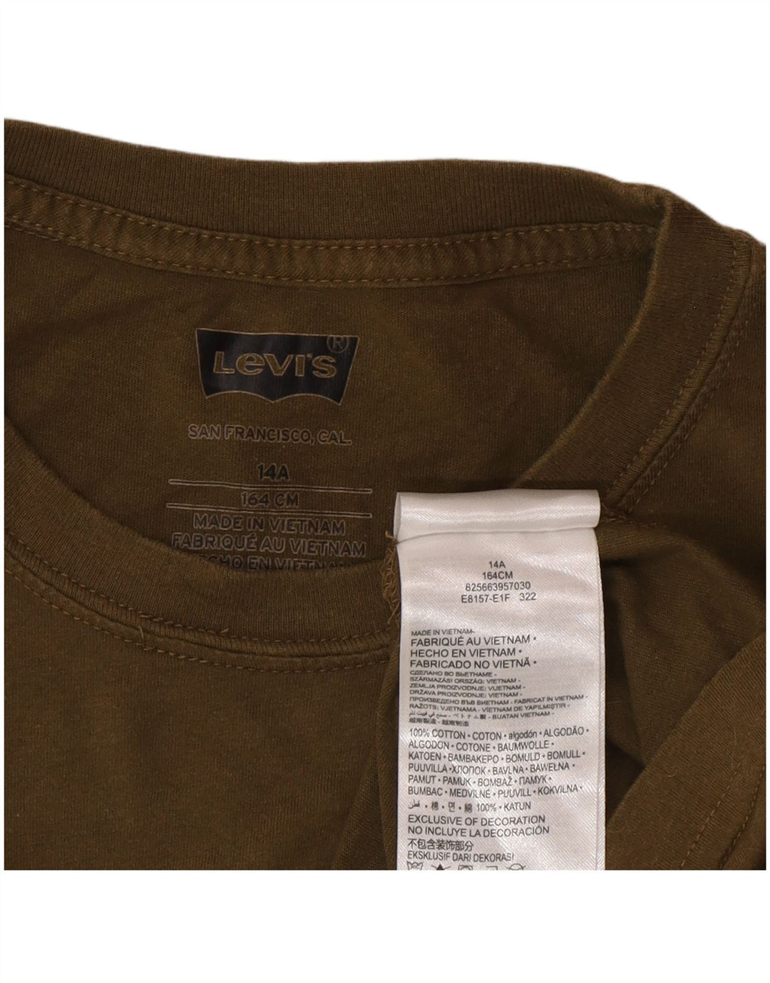 Levi's Jungen-T-Shirt mit Grafik, 13–14 Jahre, Khaki, Baumwolle