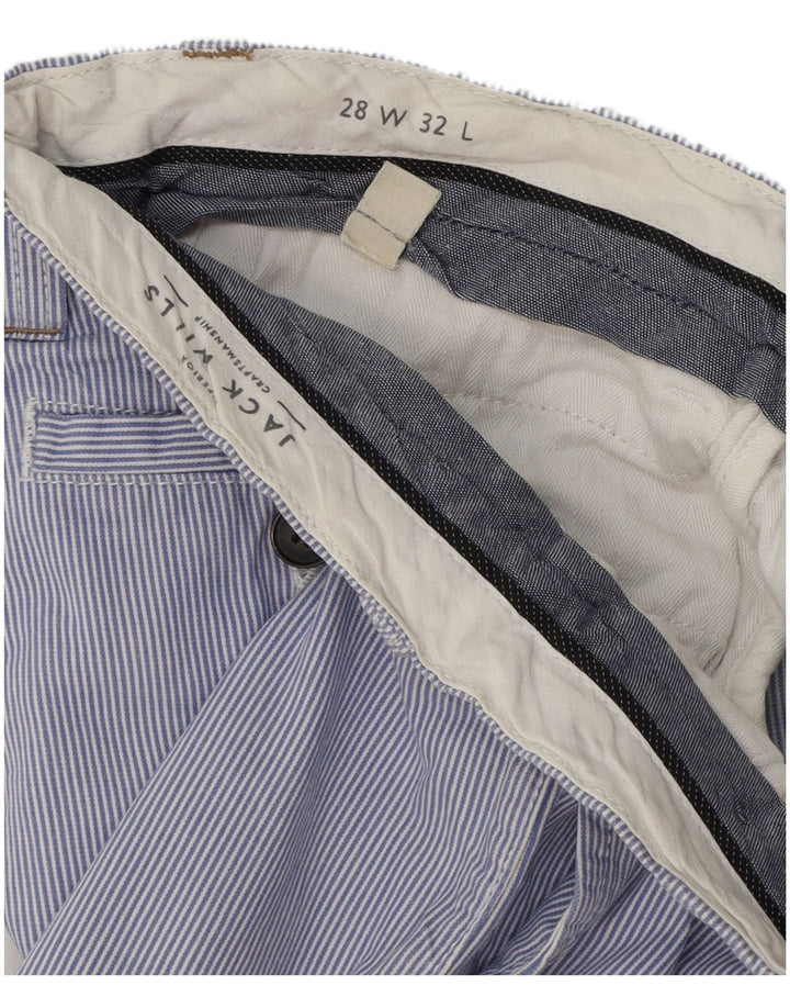 Jack Wills Herren-Chinoshorts W28, kleine blaue Nadelstreifen