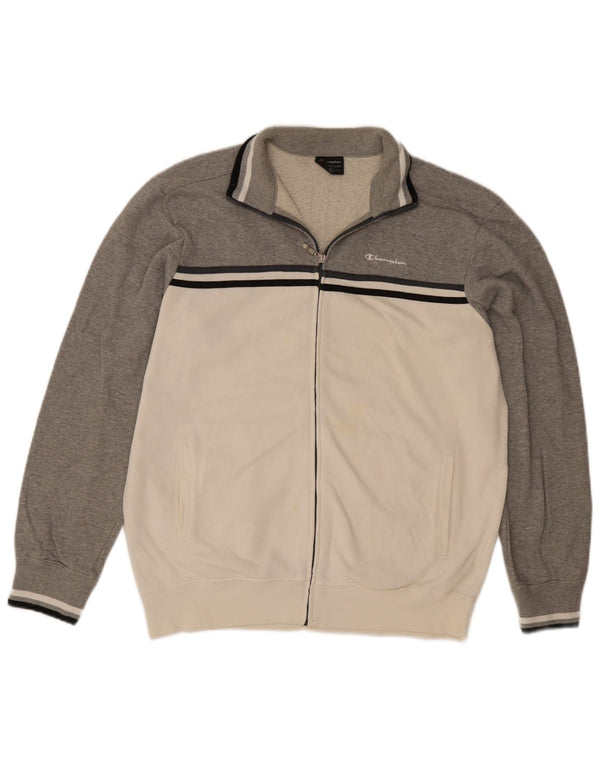 Champion Herren-Trainingsanzug-Oberteil, Jacke, XL, Grau, Colourblock-Baumwolle