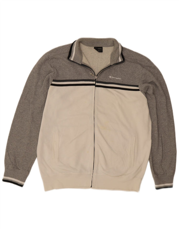 Champion Herren-Trainingsanzug-Oberteil, Jacke, XL, Grau, Colourblock-Baumwolle